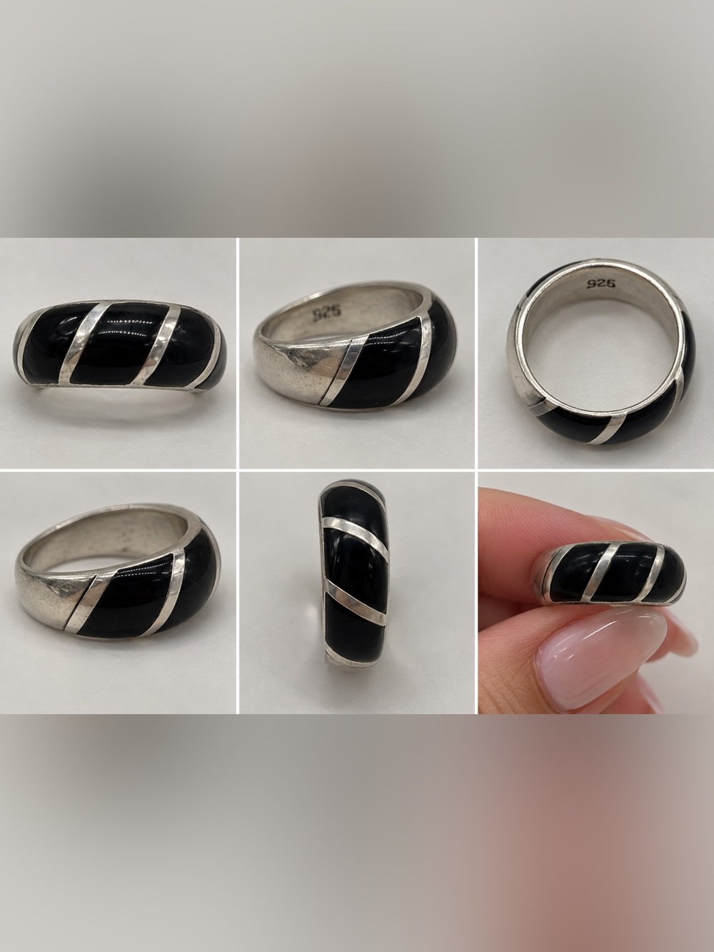 Elegant Black and Silver Women's Ring